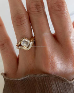 IGI/GIA Lab Grown Vintage 14K oro blanco boda/anillo de compromiso Unisex corte diamante para fiesta de aniversario regalo pera corte diamante - Product Image 1