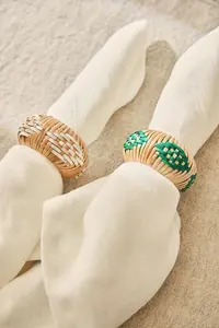 Anneau de serviette en rotin personnalisable, décoration de table en osier naturel, anneau de serviette en rotin Dynamite pour table à manger, décoration de restaurant - Product Image 6