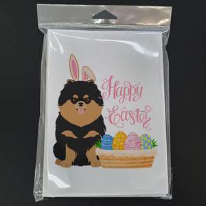Whimsical A7 Size 5x7 Black Tan Pomeranian <b>Easter</b> Greeting <b>Cards</b> <b>Pack</b> of 8 Blank Note <b>Cards</b> with Envelopes - Product Image 3