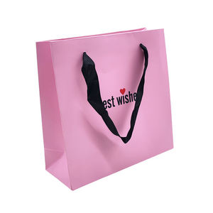 Bolsas de Papel Rosa para Compras con Asas y Logotipo Personalizado para Empaque de Ropa - Product Image 1