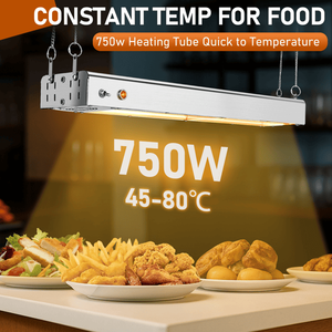 HT 24H Estándar Estadounidense 110V 750W Equipo de Calentamiento Eléctrico de Acero Inoxidable Plateado con Soporte de Cadena, Doble Modo (Calentador Colgante) - Product Image 6