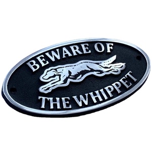 ระวังป้ายอลูมิเนียมรูปวงรีป้ายตกแต่งผนังแผ่นโลหะและแผ่นโลหะทำด้วยมือสัญลักษณ์ทั่วไปราคาขายส่ง - Product Image 1