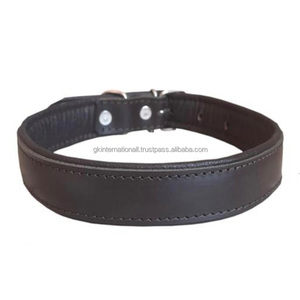 ปลอกคอสุนัขหนังแท้สีดำแบบสบาย ปี 2024 ดีไซน์คลาสสิก ทำมือ บุหนังอย่างดี มีขนาดให้เลือกตามต้องการ - Product Image 6