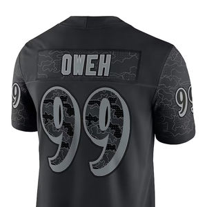 Maillot de football américain personnalisé, nouveau design OEM, respirant, logo brodé personnalisé, impression par transfert thermique, manches courtes - Product Image 4