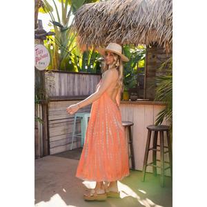 Vestido Maxi Tie Dye para Mujer, Sin Mangas, Cuello Halter, Estilo Boho, Vestido de Playa, Corte Holgado, Ropa de Verano para Vacaciones - Product Image 3