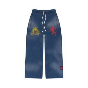 Survêtement à capuche uni en molleton français 320 g/m², effet délavé vintage |   Ensemble grande taille poids lourd |   Impression personnalisée OEM - Product Image 3