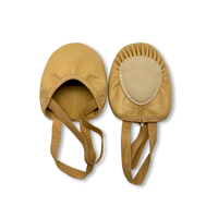 Chaussures de danse demi-semelle en cuir souple pour pirouettes et tours de danse, avec bande élastique et doublure en coton - En stock