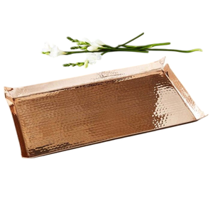 Bandeja Rectangular de Cobre Martillado a Mano de Primera Calidad, Elegante Plato Decorativo de Metal para el Hogar, Cocina, Comedor y Eventos - Product Image 2