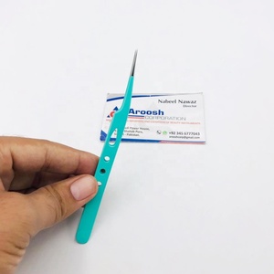 ที่หนีบขนตาปลอมทำจากสเตนเลสสีเขียวเคลือบน้ำเป็นมิตรต่อสิ่งแวดล้อม - Product Image 1