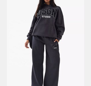 <b>Women's</b> Casual Winter Oversized Tracksuits 2-Piece Set with Zipper <b>Jacket</b> and Flare Pant Sportswear Clothing - Product Image 1