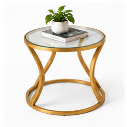 Gold Tempered Glass <b>Nesting</b> <b>Coffee</b> <b>Table</b> Metal Side <b>Table</b> Modern Sofa Center <b>Table</b> for Living Room - Product Image 1