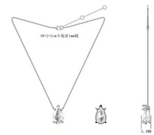 จี้เพชรทรงลูกแพร์เพาะเลี้ยงในห้องปฏิบัติการ ได้รับการรับรองจาก IGI ตัวเรือนทอง 14K โรสโกลด์ ไวท์โกลด์ หรือเงิน สี D-E-F ความใส VVS-VS พร้อมสายสร้อย - Product Image 6