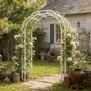 Arco da Giardino in Metallo W74.4 X H98.4, Pergola per Piante Rampicanti e Cancello per Rose - Product Image 2