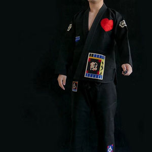 Uniforme de Karate con Cinturón, Transpirable, Ligero, Elástico, Traje de Entrenamiento Personalizado, Cuello en V, Manga Corta, Unisex, Poliéster/Algodón - Product Image 1