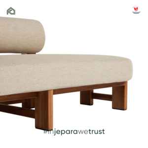 Langgeng - Lit de repos de luxe en teck, élégant canapé rembourré, chaise longue pour mobilier d'extérieur, salon, hôtel, complexe hôtelier - Product Image 2