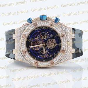 Nouvelle Collection Chronographe Camouflage Motif Bracelet En Caoutchouc Iced Out D VVS Moissnaite Diamond Pass Diamond Tester Diamond Watch - Product Image 2