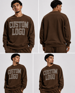 Sudadera de Cuello Redondo para Hombre, Diseño con Letras de Pedrería, Corte Regular Informal, Estilo Otoñal, Tejido de Punto - Product Image 5