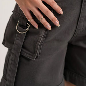 Shorts de Verano para Mujer, Cintura Alta, Estilo Casual, Deportivos, con Botones, Color Sólido, Cintura Elástica - Product Image 6