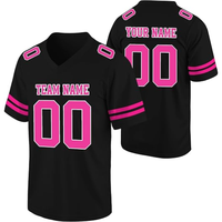 Maillot de football américain unisexe personnalisé pour homme, col en V, manches courtes, imprimé par sublimation, nom et numéro de l'équipe, respirant, coupe classique