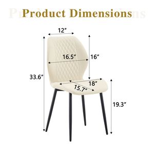Set di 4 Sedie da Pranzo Moderne di Lusso in PU Trapuntato Bianco Diamantato con Gambe in Metallo Nero per Sedute Imbottite - Product Image 3