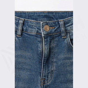 High Waist Slim Fit Stonewashed Denim <b>Jeans</b> <b>Men</b> Straight Leg Cotton Casual Autumn Style Pants - Product Image 4