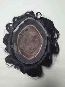 Perruque toupet en cheveux humains mono de qualité supérieure, origine Taz Hair Autriche, style Bangladesh, avec des ondulations naturelles et profondes - Product Image 5