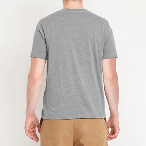 T-shirt Henley pour homme, manches courtes, coton, décontracté, vêtements d'été, fabrication sur mesure OEM, t-shirts à boutons, fabricant en gros, haute qualité - Product Image 2