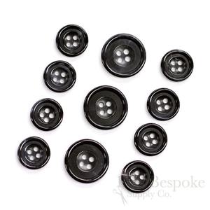High Quality Custom Round 4-Hole Buffalo Horn Animal Style Durable <b>Handmade</b> Sewing Buttons for <b>Clothes</b> Shirt Suit black - Product Image 5