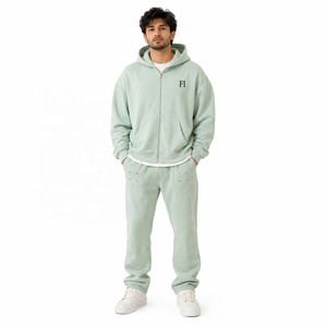 Proveedor Mayorista de Conjuntos Deportivos Personalizados ODM OEM, Sudaderas con Capucha Estilo Urbano, Pantalones Deportivos Holgados, Transpirables, 100% Algodón - Product Image 1