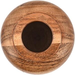 Handmade Modern Acacia Wood <b>Small</b> Round Tabletop <b>Vase</b> Decorative Flower Holder for Home Office Shelf - Product Image 2