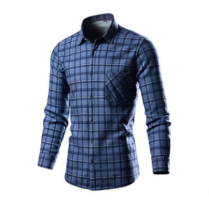 Camisa de Franela de Manga Larga para Hombre, Casual, con Botones, Cuello Mao, Lisa, Teñida, 100% Poliéster, Antiestiramiento, Diseño ODM - Product Image 2