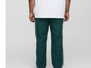 Wholesale Streetwear Baggy Wide Leg Pants Side Stripe Sweatpants Casual Track Draped <b>Stacked</b> Design 100% Cotton Fleece Trousers - Product Image 2