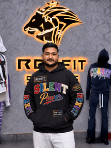 Sweat-shirt à capuche unisexe personnalisé en polaire surdimensionné avec strass, broderie graphique, streetwear décontracté et éco-responsable - Product Image 1