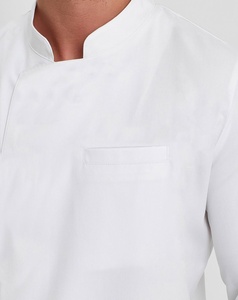 ออกแบบชุดยูนิฟอร์มเชฟพร้อมโลโก้ตามสั่ง เสื้อแจ็คเก็ตแขนยาวสำหรับร้านอาหาร คาเฟ่ บาร์ ชุดทำงาน ดีไซน์ซิป เสื้อโค้ทเชฟ - Product Image 3