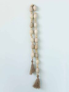 Chaîne de perles en bois artisanales d'inspiration vintage pour étagère, accent décoratif pour chambre et salon - Product Image 3