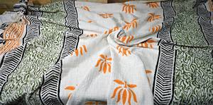 Couverture décorative artisanale à motifs floraux de lotus, imprimée au bloc, pour la maison, cadeau, canapé, salon, coton biologique moderne, écologique - Product Image 5