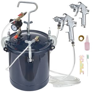 Pot à peinture à pression d'air de 10 L/2,5 gal avec deux buses et deux pistolets de pulvérisation, 60 PSI max pour la pulvérisation de peinture - Product Image 1