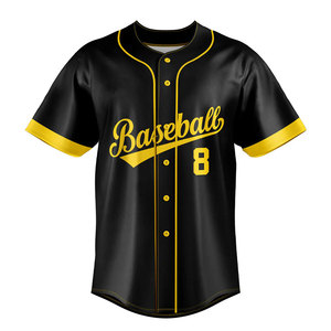Maillot de baseball personnalisé à sublimation, vêtements de sport, broderie, manches courtes, boutons sur le devant, coupe classique - Product Image 3