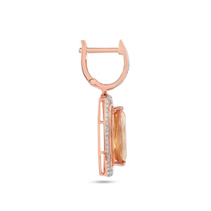 ต่างหูทรงหยดน้ำกรอบคริสตัลสีโรสโกลด์พีช - Product Image 3