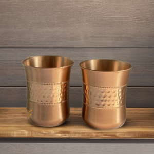 Curve Hammered Copper Luxury Tumbler-Leak-Proof Reusable <b>Large</b> Capacity Portable Matte Finish - Product Image 2