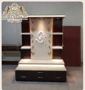 Modern Handcrafted Teak Wood <b>Temple</b> for Pooja Room with Customized Size and SEA Shipping - Product Image 2