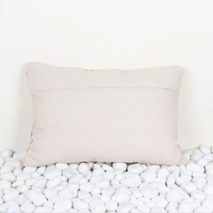 Hand Loom Woven Texture Boho Ivory and Red <b>Cushion</b> Cover Case with Zipper Closure for Home - Product Image 2