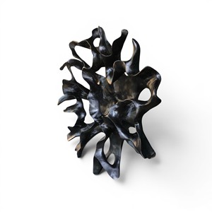 Escultura de pared hecha a mano en Indonesia con raíz de teca maciza, decoración de pared abstracta moderna de lujo para la decoración interior de la sala de estar. - Product Image 6