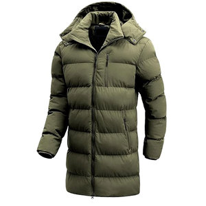 Chaqueta Larga Acolchada para Hombre, Abrigo de Invierno Impermeable, Parka de Esquí Gruesa y Aislada, con Capucha Desmontable, Cortavientos y Cálida para la Nieve - Product Image 1