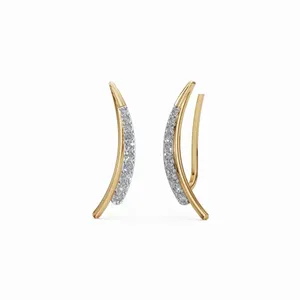 Pendientes de Diamantes Seraphina en Oro Amarillo de 18K, Corte Redondo, 20 Piezas de Diamantes en Venta - Product Image 1