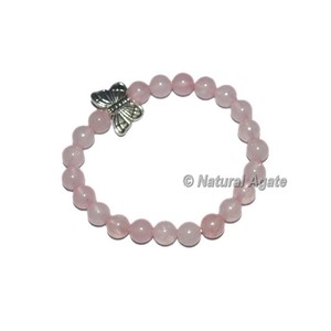 Pulsera de Cuarzo Rosa con Dije de Búho al por Mayor – Pulsera de Cuarzo Rosa Natural con Cuentas de Cristal - Product Image 3