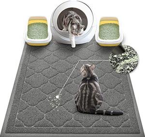 Tapis de toilette carré de haute qualité en PVC trappeur tapis de nettoyage intérieur antidérapant et étanche pour chats doux et Portable - Product Image 4