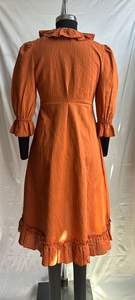 Vestido Casual de Mujer, Mezcla de Viscosa y Lino, Cuello en V, Estilo Cruzado con Cuello con Volantes, Vestido Midi de Verano, Cómodo para la Noche y el Uso Diario - Product Image 4