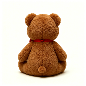 Oso de peluche marrón personalizable, oso de peluche clásico, oso de peluche con lazo rojo, oso de peluche marrón suave. - Product Image 3