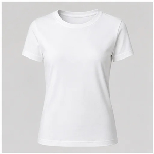 Camiseta de mujer de manga corta 100% algodón jersey, de secado rápido, 2 colores, con logo impreso personalizado, ropa casual para damas. - Product Image 5